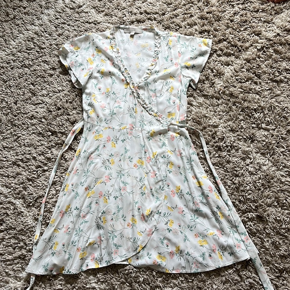 Loft floral wrap midi dress